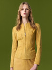 Bienna Sarı Kadın Panelli Süet Deri Ceket Bienna Sarı Kadın Panelli Süet Deri Ceket