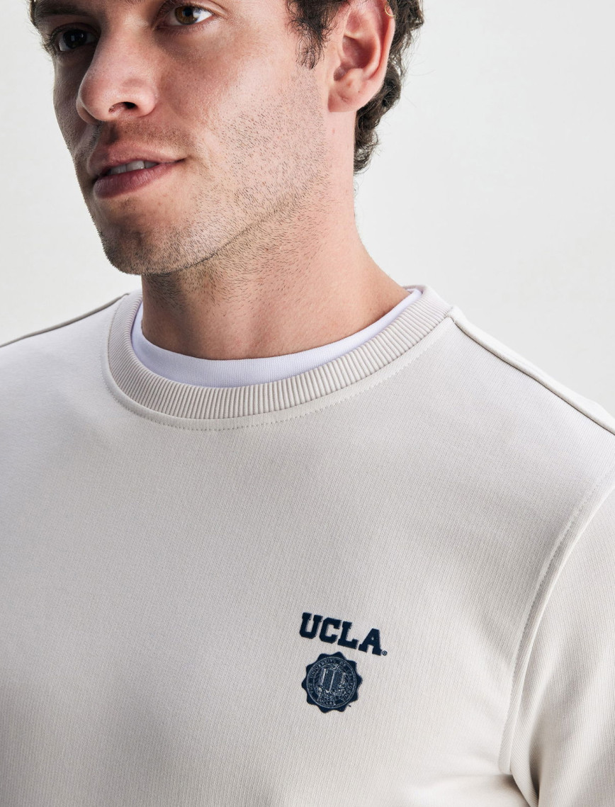 Ucla Valley Erkek Bej Bisiklet Yaka Sweatshirt