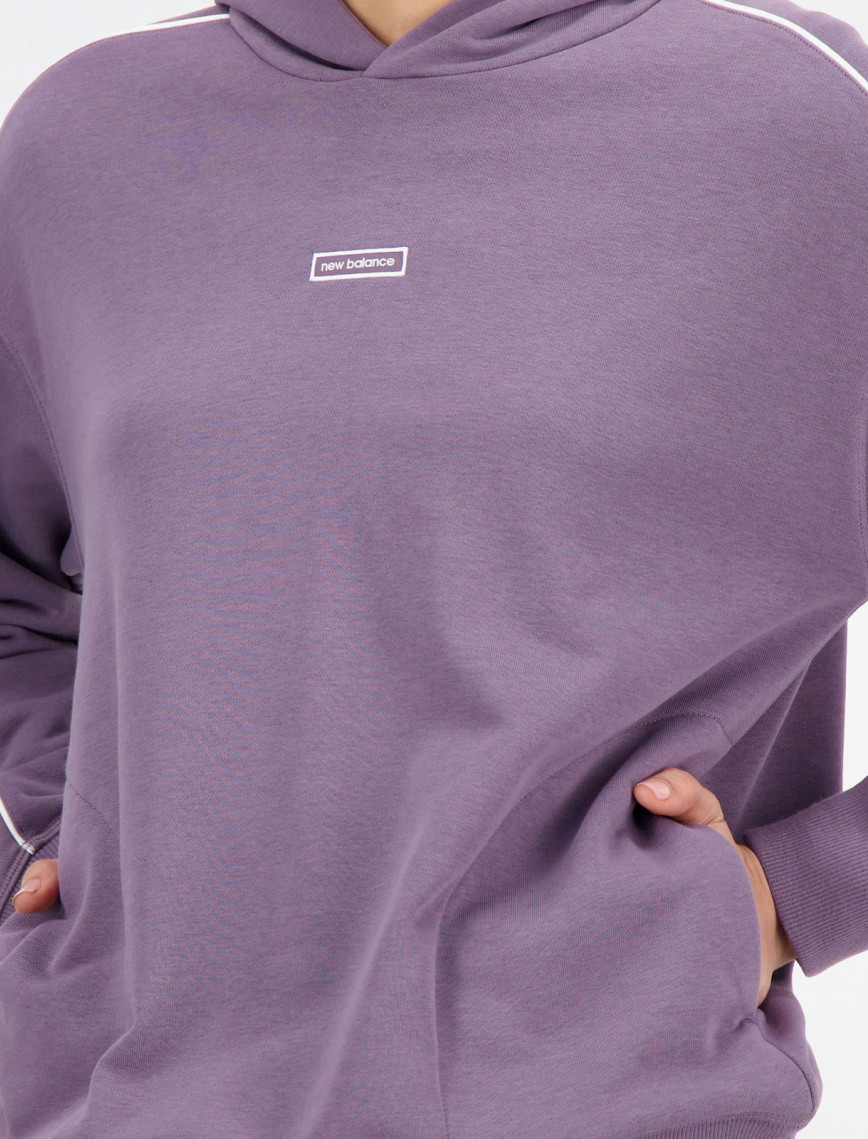 New Balance Essentials French Terry Oversize Kadın Mor Hoodie New Balance Essentials French Terry Oversize Kadın Mor Hoodie