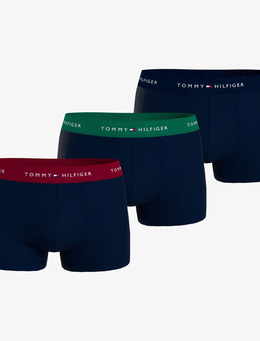 Tommy Hilfiger 3P Wb Trunk Erkek Mavi Boxer Tommy Hilfiger 3P Wb Trunk Erkek Mavi Boxer