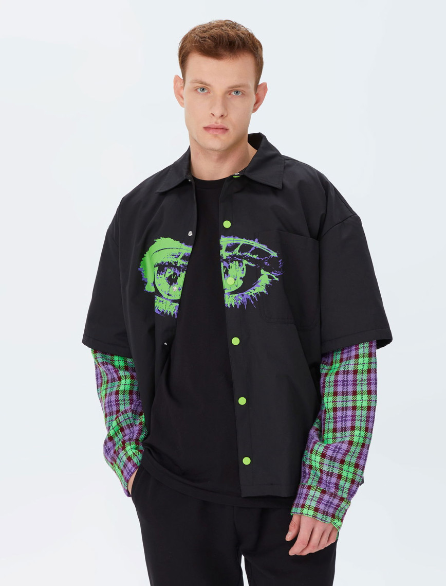 Les Benjamins 102 Unisex Siyah Kısa Kollu Gömlek