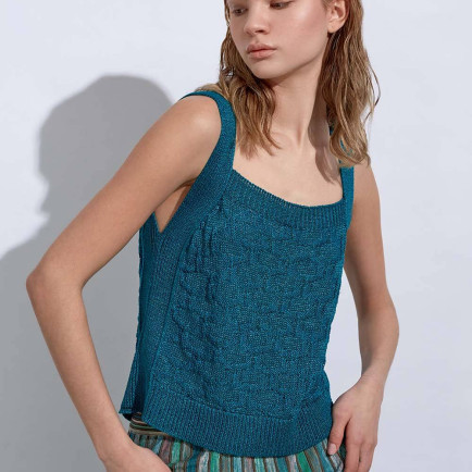 Knitss Askılı Keten Yeşil Triko Üst