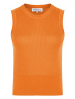 Knitss Extrafıne Merino Yün Kolsuz Turuncu Triko Üst Knitss Extrafıne Merino Yün Kolsuz Turuncu Triko Üst