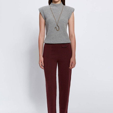 Knitss Cep Detaylı Fuşya Merino Yün Triko Pantolon Knitss Cep Detaylı Fuşya Merino Yün Triko Pantolon