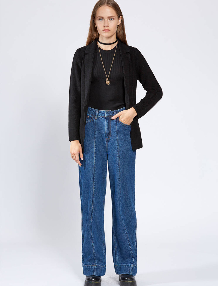 Knitss Extrafıne Merino Yün Siyah Triko Ceket Knitss Extrafıne Merino Yün Siyah Triko Ceket