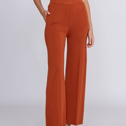 Knitss Cep Detaylı Turuncu Merino Yün Triko Pantolon