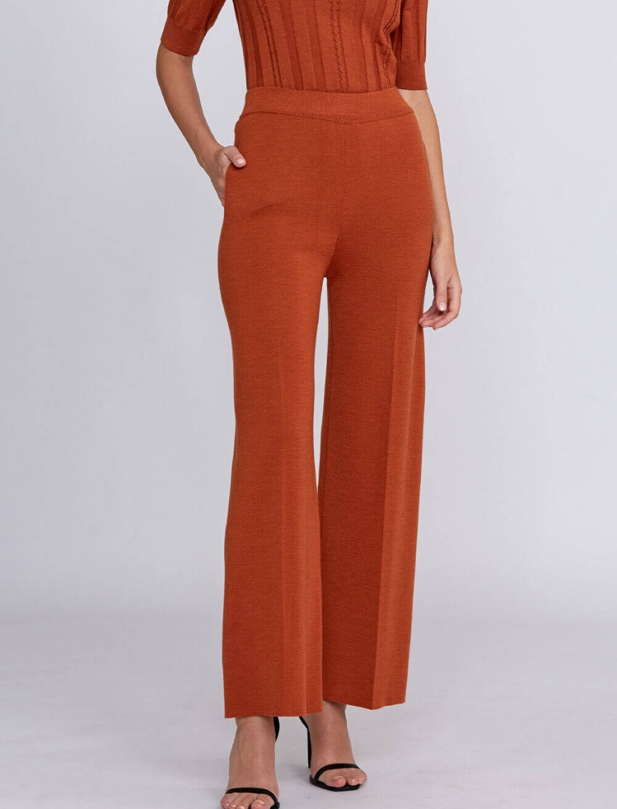 Knitss Cep Detaylı Turuncu Merino Yün Triko Pantolon Knitss Cep Detaylı Turuncu Merino Yün Triko Pantolon