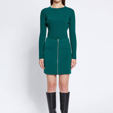 Knitss Extrafıne Merino Yün Yeşil Mini Etek