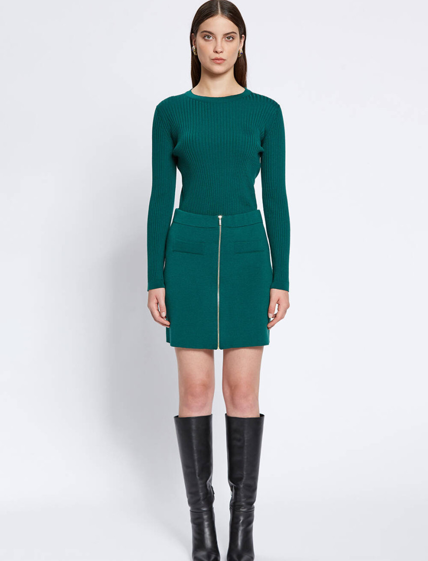 Knitss Extrafıne Merino Yün Yeşil Mini Etek Knitss Extrafıne Merino Yün Yeşil Mini Etek