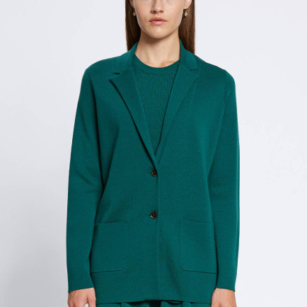 Knitss Extrafıne Merino Yün Yeşil Triko Blazer Ceket Knitss Extrafıne Merino Yün Yeşil Triko Blazer Ceket