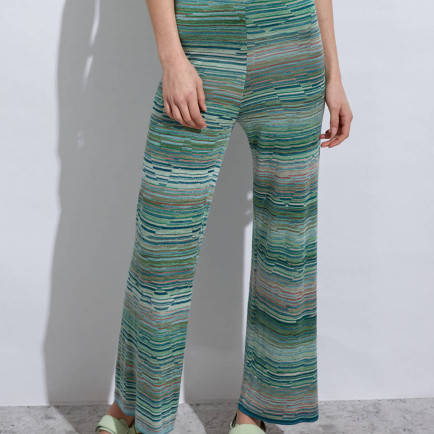 Knitss Degrade Desenli Yeşil Triko Pantolon Knitss Degrade Desenli Yeşil Triko Pantolon