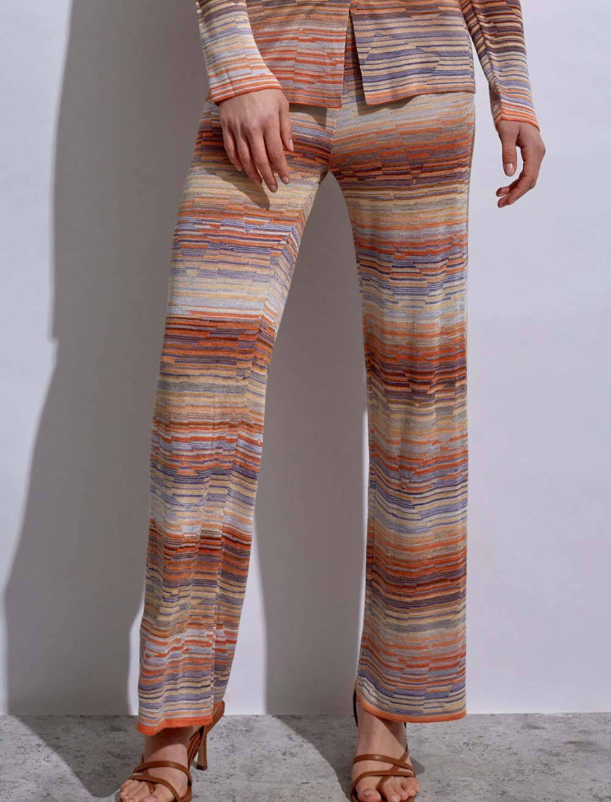 Knitss Degrade Desenli Lila Triko Pantolon Knitss Degrade Desenli Lila Triko Pantolon