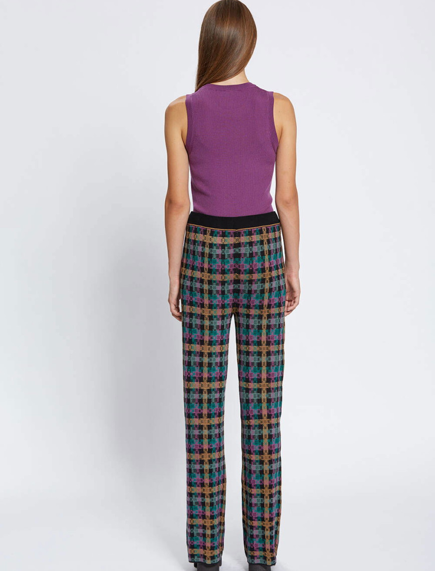 Knitss Ekose Desenli Jakar Triko Pantolon Knitss Ekose Desenli Jakar Triko Pantolon