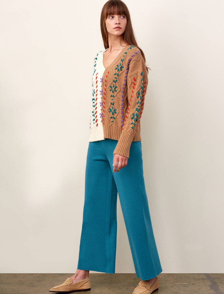 Knitss El İşlemeli Bej Yün Triko Kazak Knitss El İşlemeli Bej Yün Triko Kazak