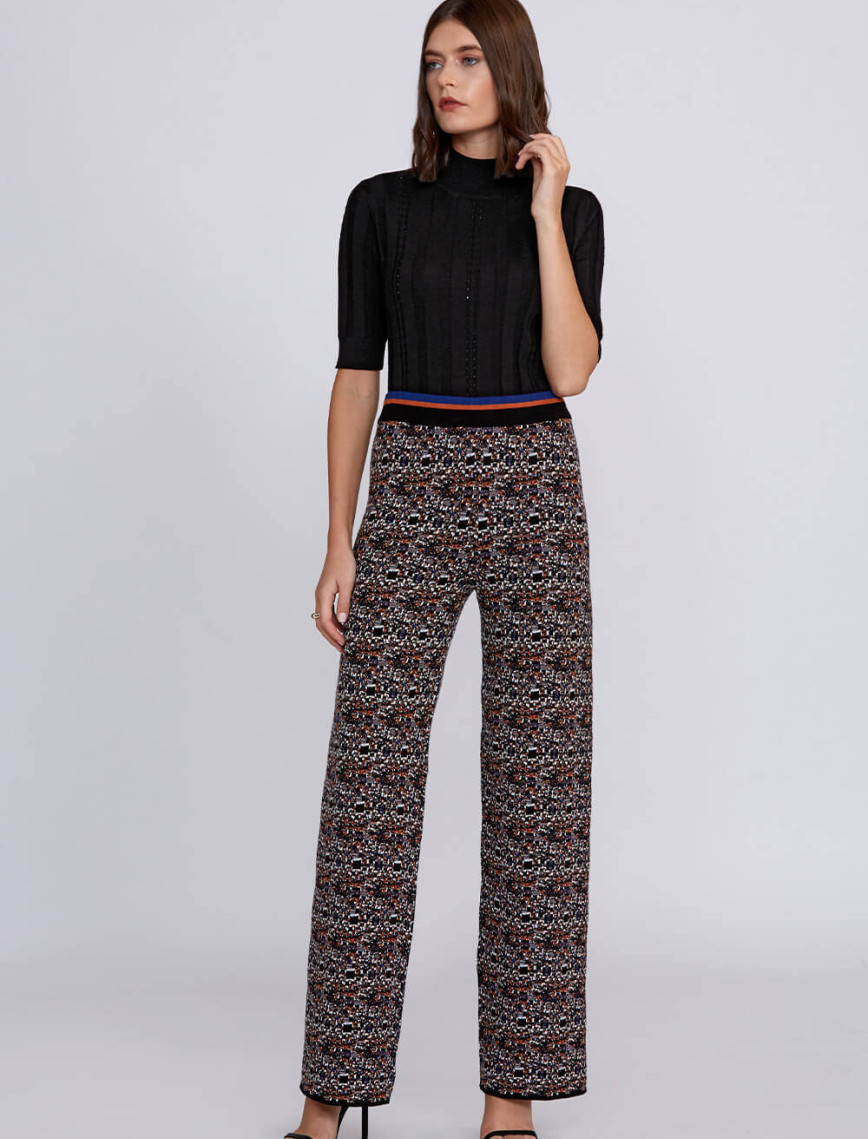 Knitss Jakar Desenli Normal Kesim Triko Pantolon Knitss Jakar Desenli Normal Kesim Triko Pantolon