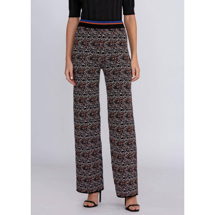 Knitss Jakar Desenli Normal Kesim Triko Pantolon