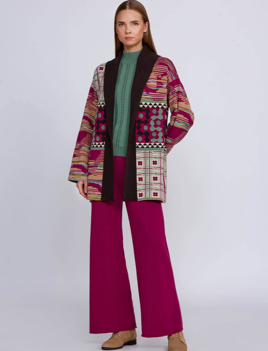 Knitss Jakar Desenli Kaşmir Karışımlı Triko Hırka Knitss Jakar Desenli Kaşmir Karışımlı Triko Hırka