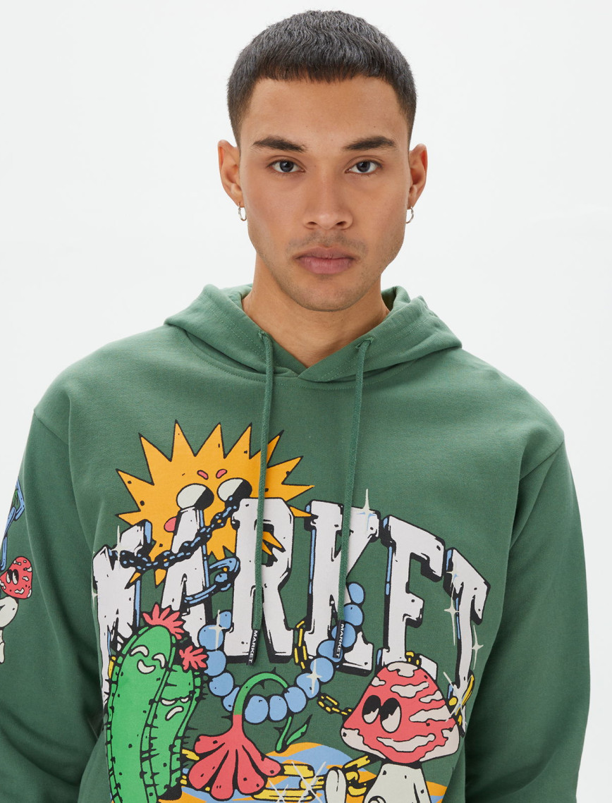 Market Fantasy Farm Pullover Erkek Yeşil Hoodie Market Fantasy Farm Pullover Erkek Yeşil Hoodie
