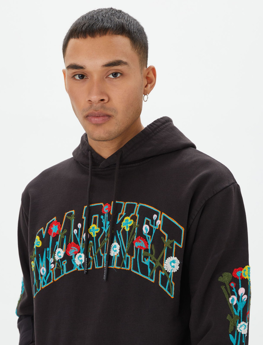 Market Bouquet Pullover Erkek Siyah Hoodie Market Bouquet Pullover Erkek Siyah Hoodie