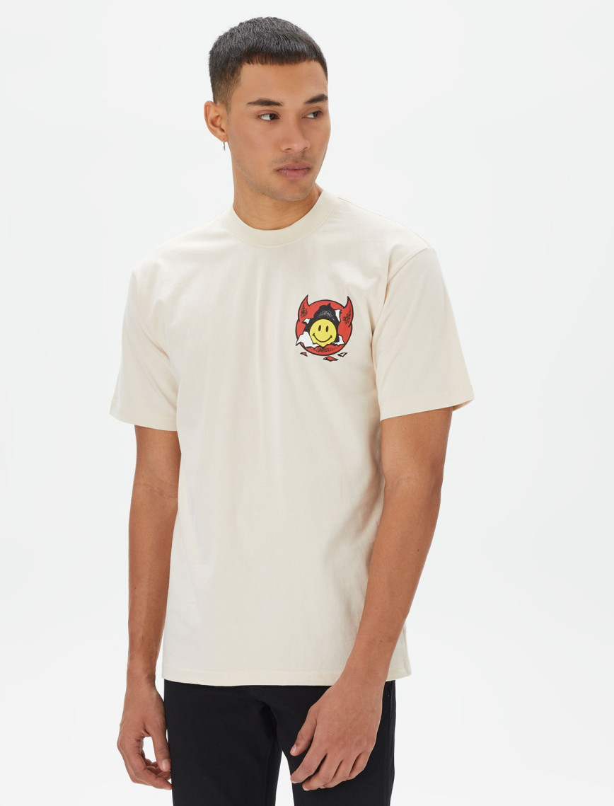 Market Smiley Inner Peace Erkek Krem T-Shirt Market Smiley Inner Peace Erkek Krem T-Shirt