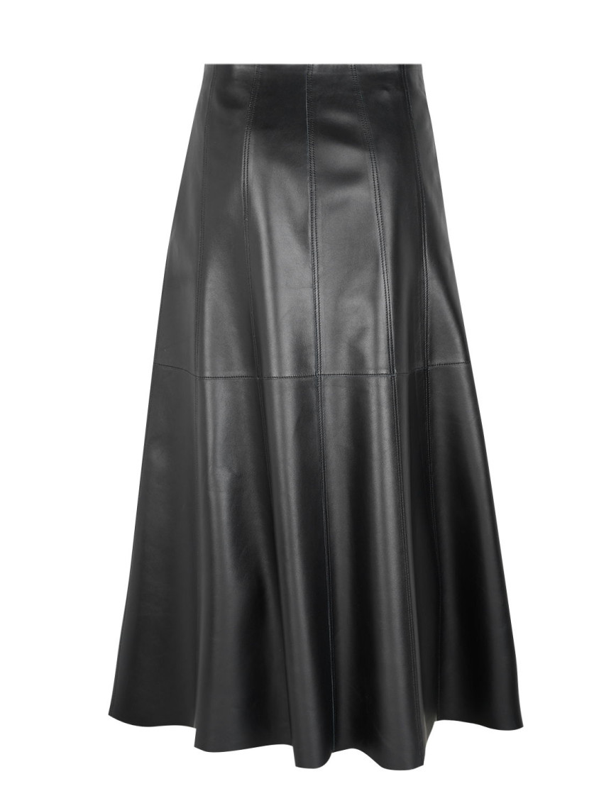 Aulii Siyah Kadın Yırtmaçlı Deri Etek Aulii Siyah Kadın Yırtmaçlı Deri Etek