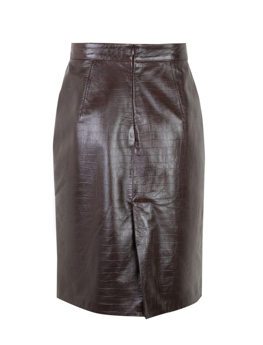Ayalisse Kahve Kadın Kroko Baskılı Deri Etek Ayalisse Kahve Kadın Kroko Baskılı Deri Etek