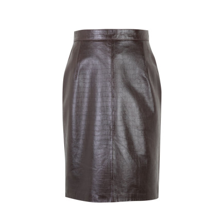 Ayalisse Kahve Kadın Kroko Baskılı Deri Etek Ayalisse Kahve Kadın Kroko Baskılı Deri Etek