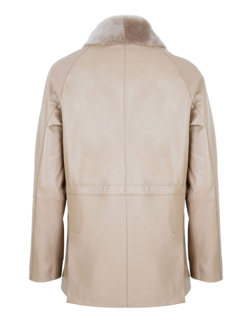 Caralynn Bej Kadın Kürk Yakalı Deri Mont Caralynn Bej Kadın Kürk Yakalı Deri Mont