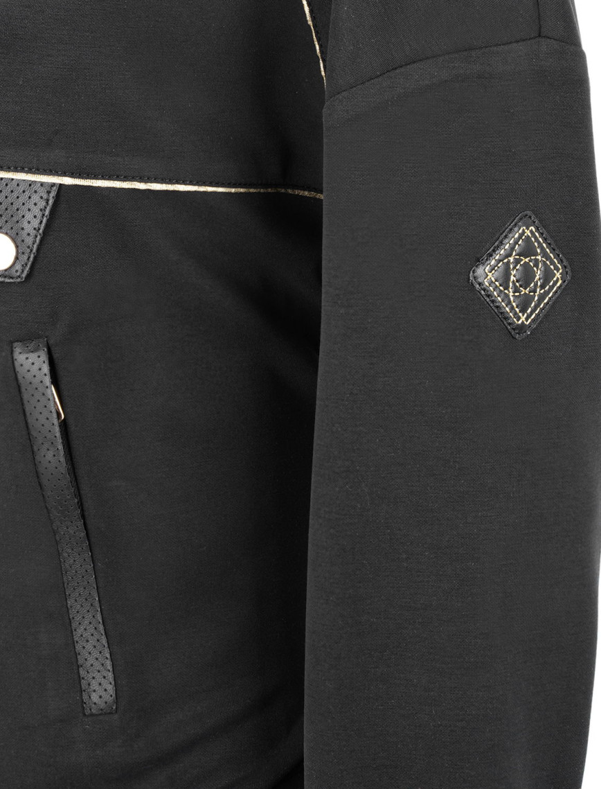 Altessa Siyah Kadın Deri Detaylı Sweatshirt Altessa Siyah Kadın Deri Detaylı Sweatshirt