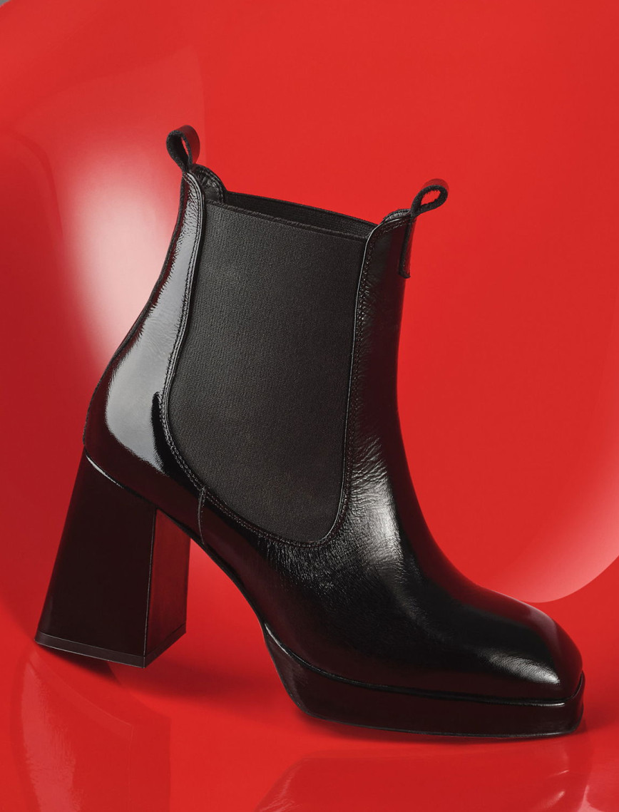 Rosemary Siyah Kadın Lastikli Topuklu Deri Bot Rosemary Siyah Kadın Lastikli Topuklu Deri Bot