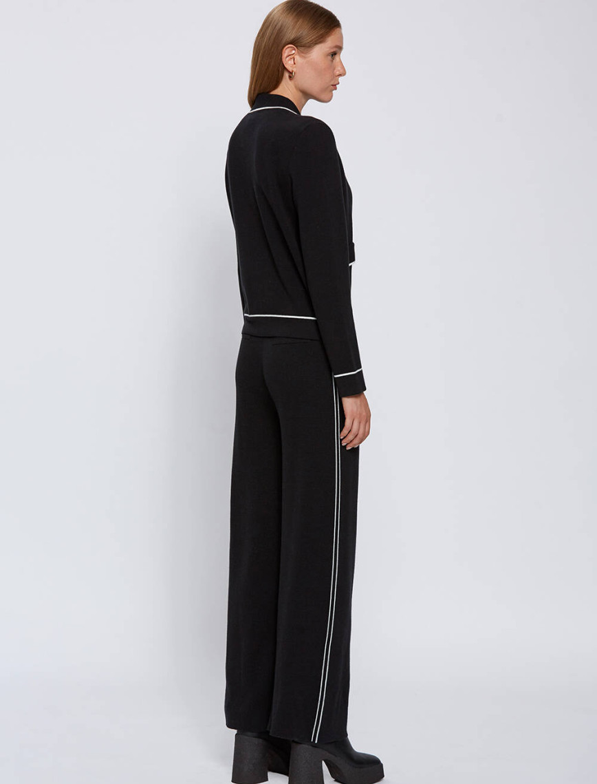 Knitss Kontrast Çizgili Triko Pantolon Knitss Kontrast Çizgili Triko Pantolon