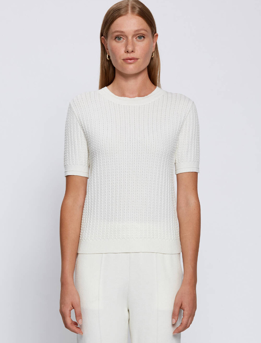 Knitss Örgü Detaylı Ekru Triko Üst Knitss Örgü Detaylı Ekru Triko Üst