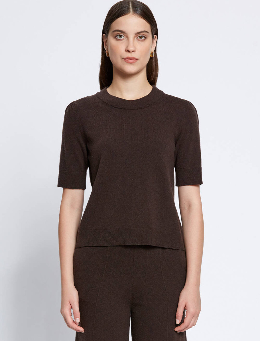 Knitss Kaşmir Karışımlı Koyu Kahverengi Triko Üst Knitss Kaşmir Karışımlı Koyu Kahverengi Triko Üst