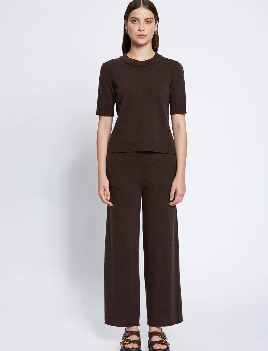 Knitss Kaşmir Karışımlı Koyu Kahverengi Triko Üst Knitss Kaşmir Karışımlı Koyu Kahverengi Triko Üst