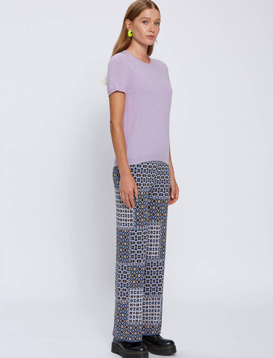 Knitss Kaşmir Karışımlı Lila Triko Üst Knitss Kaşmir Karışımlı Lila Triko Üst