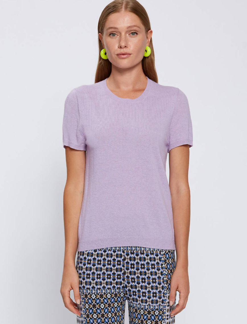 Knitss Kaşmir Karışımlı Lila Triko Üst Knitss Kaşmir Karışımlı Lila Triko Üst