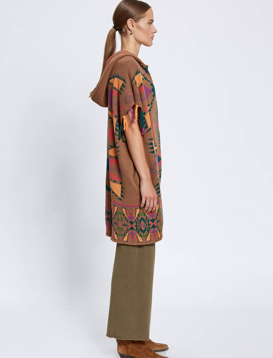 Knitss Kaşmir Karışımlı Oversıze Triko Panço Knitss Kaşmir Karışımlı Oversıze Triko Panço