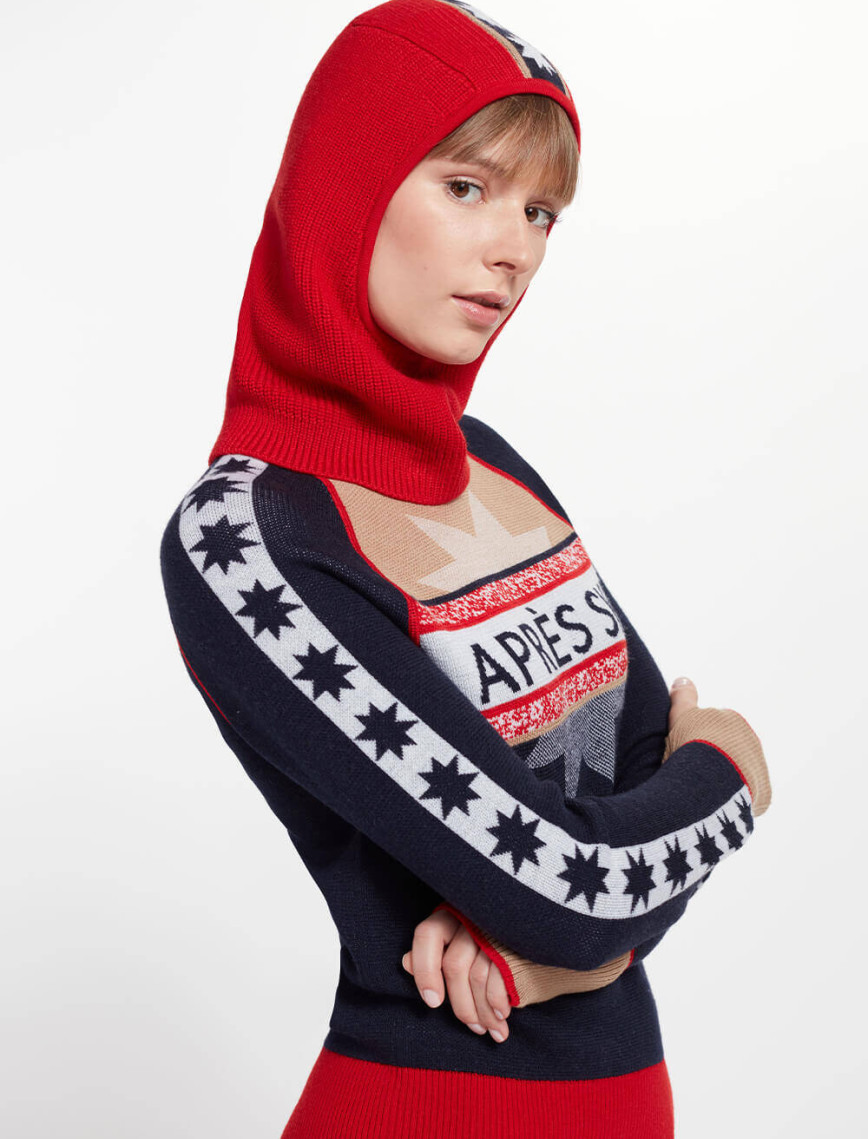 Knitss Yıldız Desenli Kırmızı Extrafıne Merino Yün Bere Knitss Yıldız Desenli Kırmızı Extrafıne Merino Yün Bere