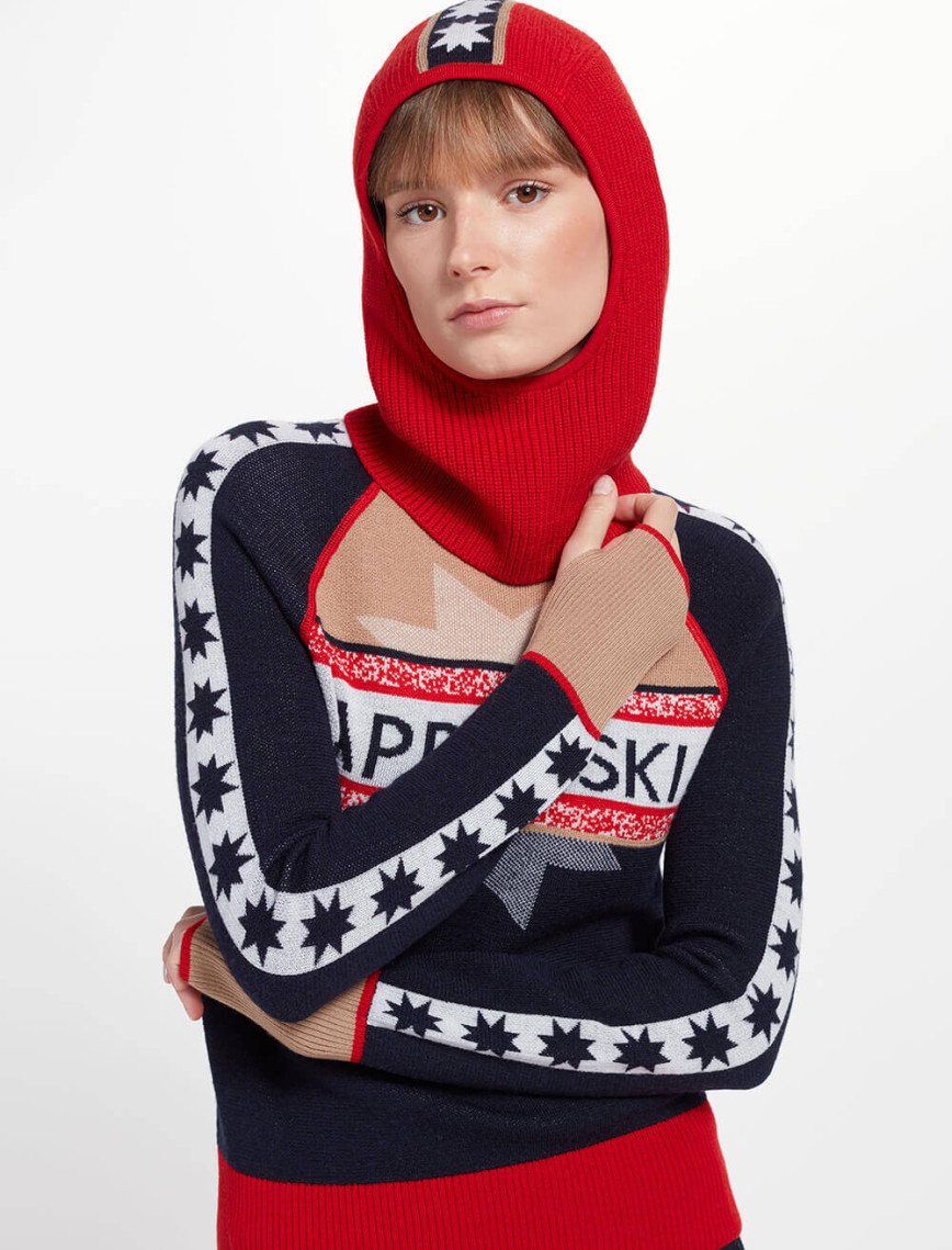 Knitss Yıldız Desenli Kırmızı Extrafıne Merino Yün Bere Knitss Yıldız Desenli Kırmızı Extrafıne Merino Yün Bere