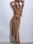 Knitss Yırtmaç Detaylı Tarçın Rengi Triko Etek Knitss Yırtmaç Detaylı Tarçın Rengi Triko Etek