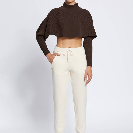 Knitss Merino Yün Karışımlı Ekru Triko Pantolon Knitss Merino Yün Karışımlı Ekru Triko Pantolon