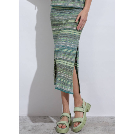 Knitss Yırtmaç Detaylı Yeşil Triko Etek Knitss Yırtmaç Detaylı Yeşil Triko Etek