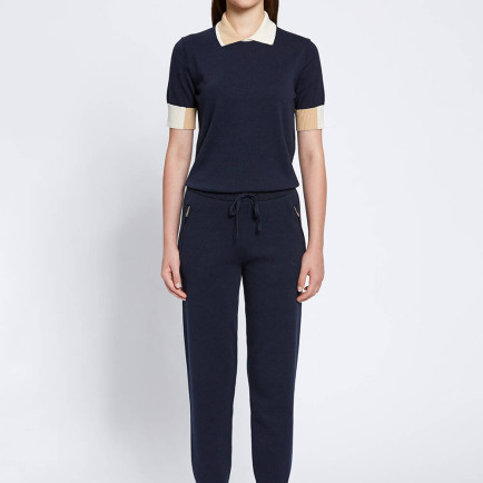 Knitss Merino Yün Karışımlı Lacivert Triko Pantolon Knitss Merino Yün Karışımlı Lacivert Triko Pantolon