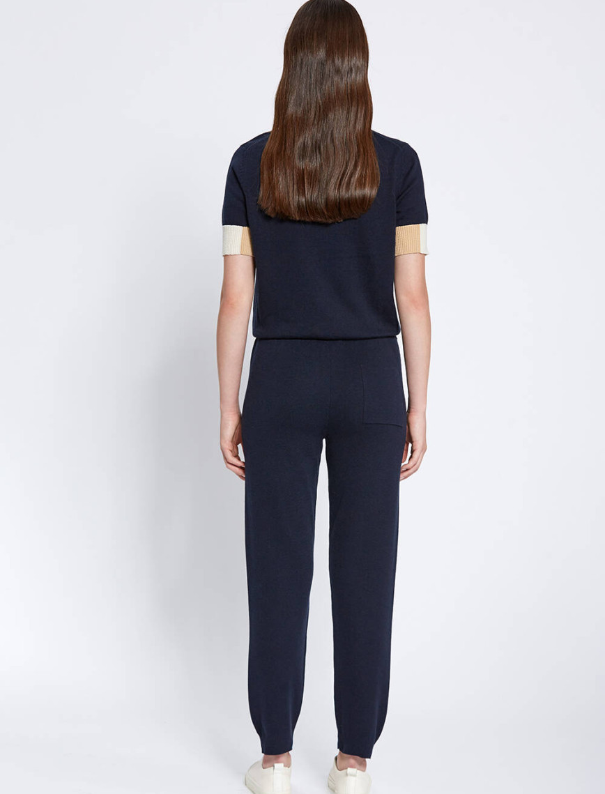 Knitss Merino Yün Karışımlı Lacivert Triko Pantolon Knitss Merino Yün Karışımlı Lacivert Triko Pantolon