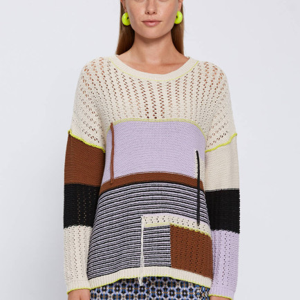 Knitss Organik Pamuk Color Blok Triko Knitss Organik Pamuk Color Blok Triko