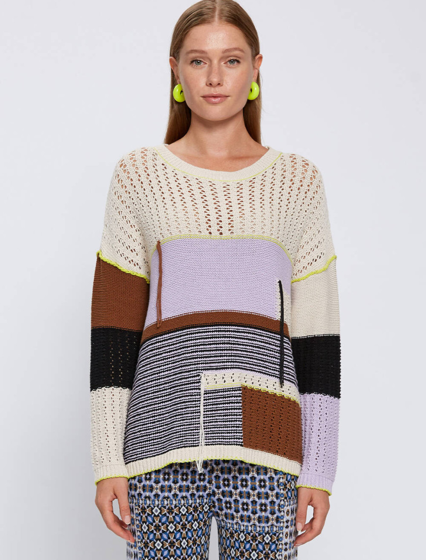 Knitss Organik Pamuk Color Blok Triko Knitss Organik Pamuk Color Blok Triko