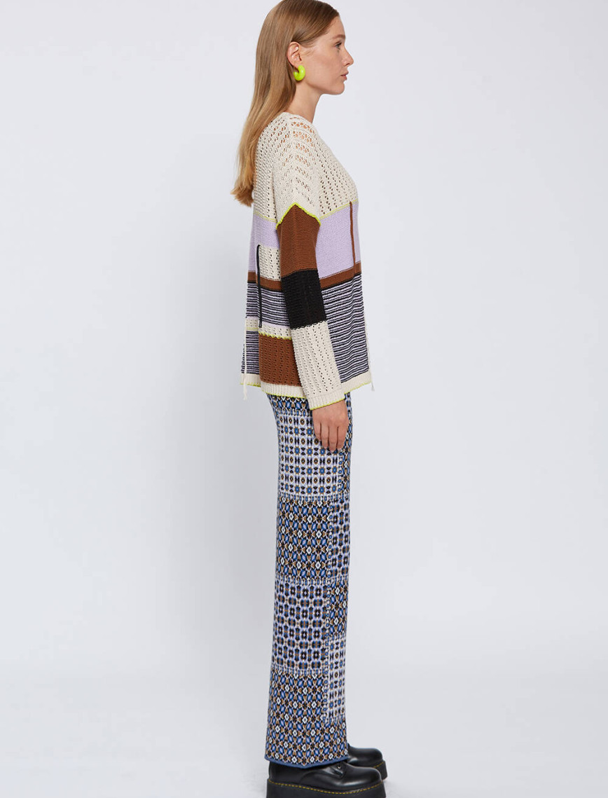 Knitss Organik Pamuk Color Blok Triko Knitss Organik Pamuk Color Blok Triko