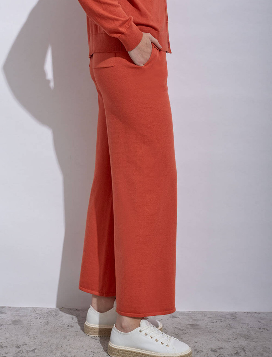 Knitss Kaşmir Karışımlı Turuncu Triko Pantolon Knitss Kaşmir Karışımlı Turuncu Triko Pantolon