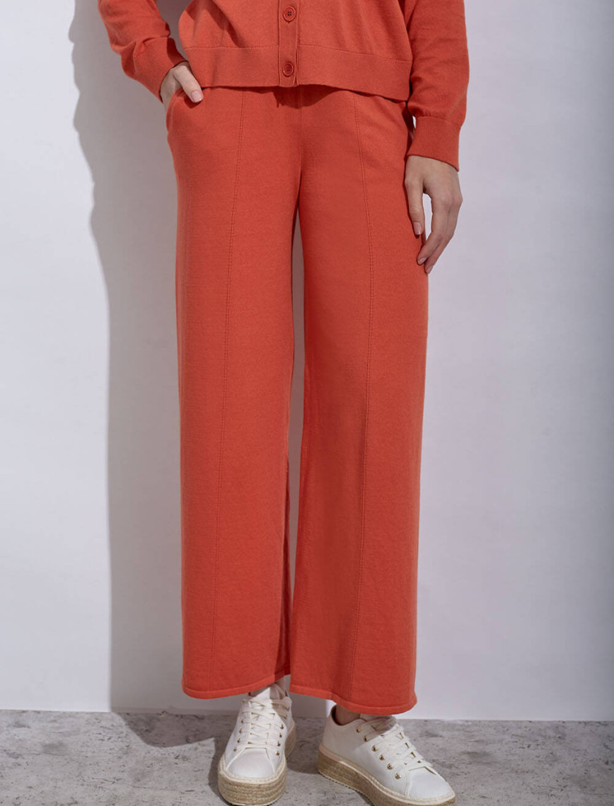 Knitss Kaşmir Karışımlı Turuncu Triko Pantolon Knitss Kaşmir Karışımlı Turuncu Triko Pantolon