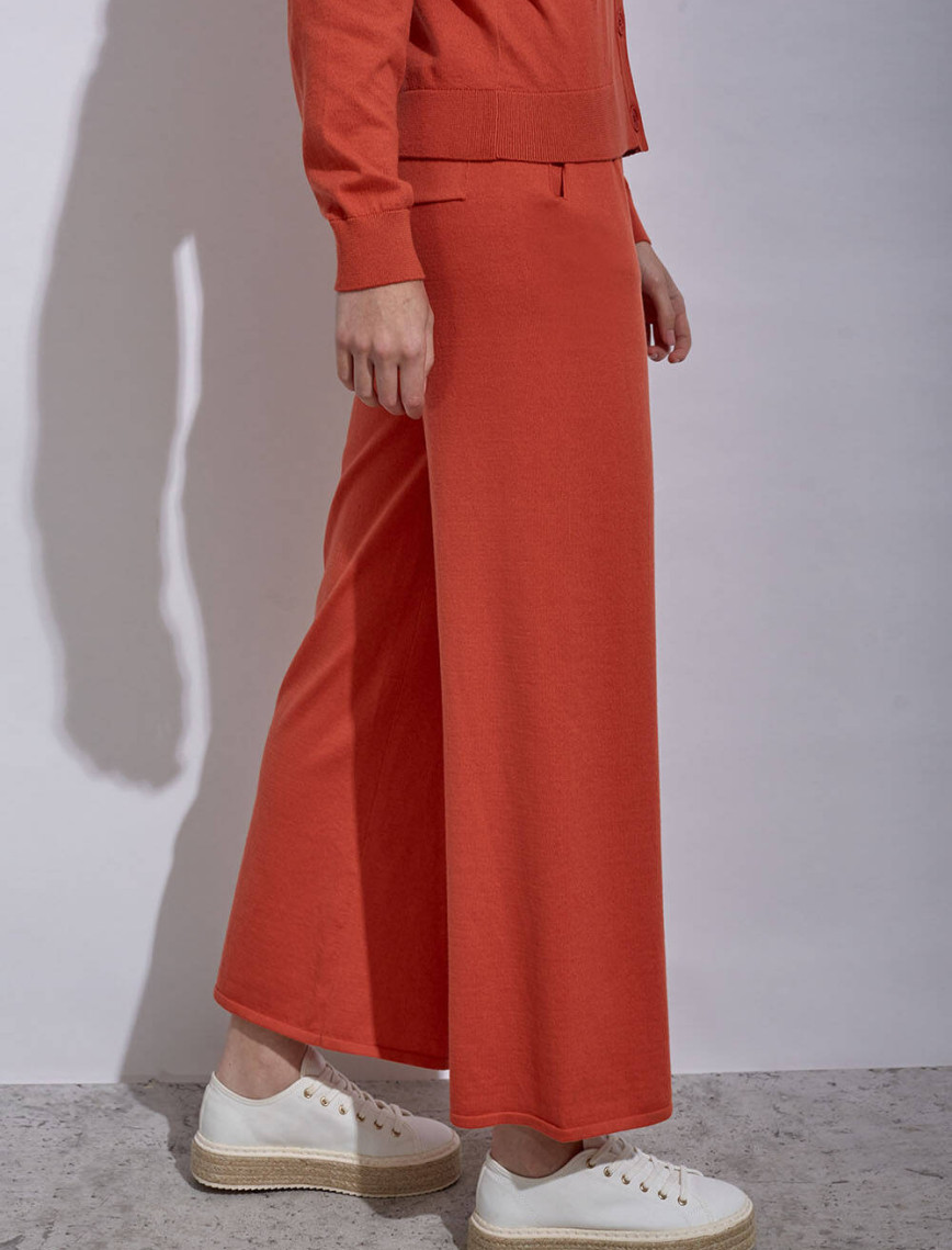 Knitss Kaşmir Karışımlı Turuncu Triko Pantolon Knitss Kaşmir Karışımlı Turuncu Triko Pantolon